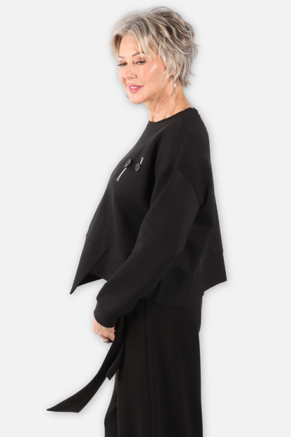 Duet Button Top - Black 
