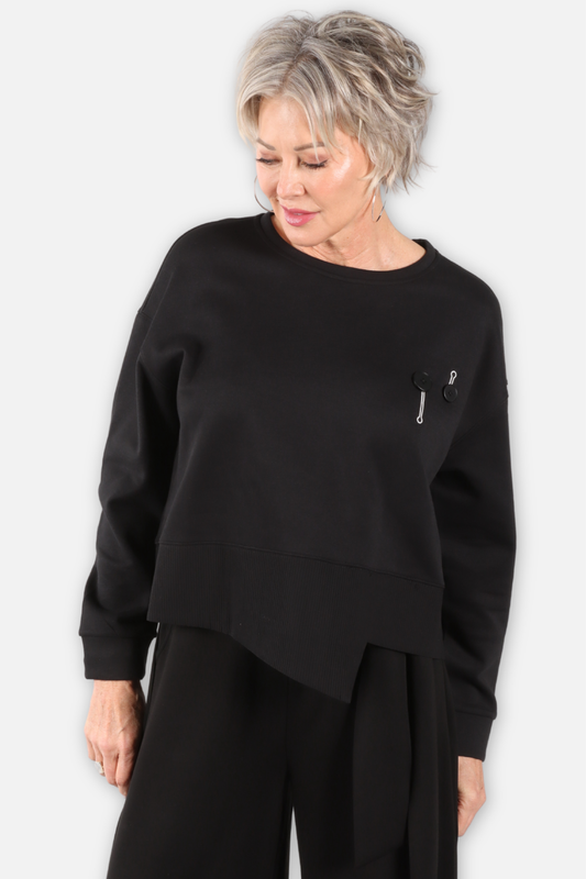 Duet Button Top - Black 