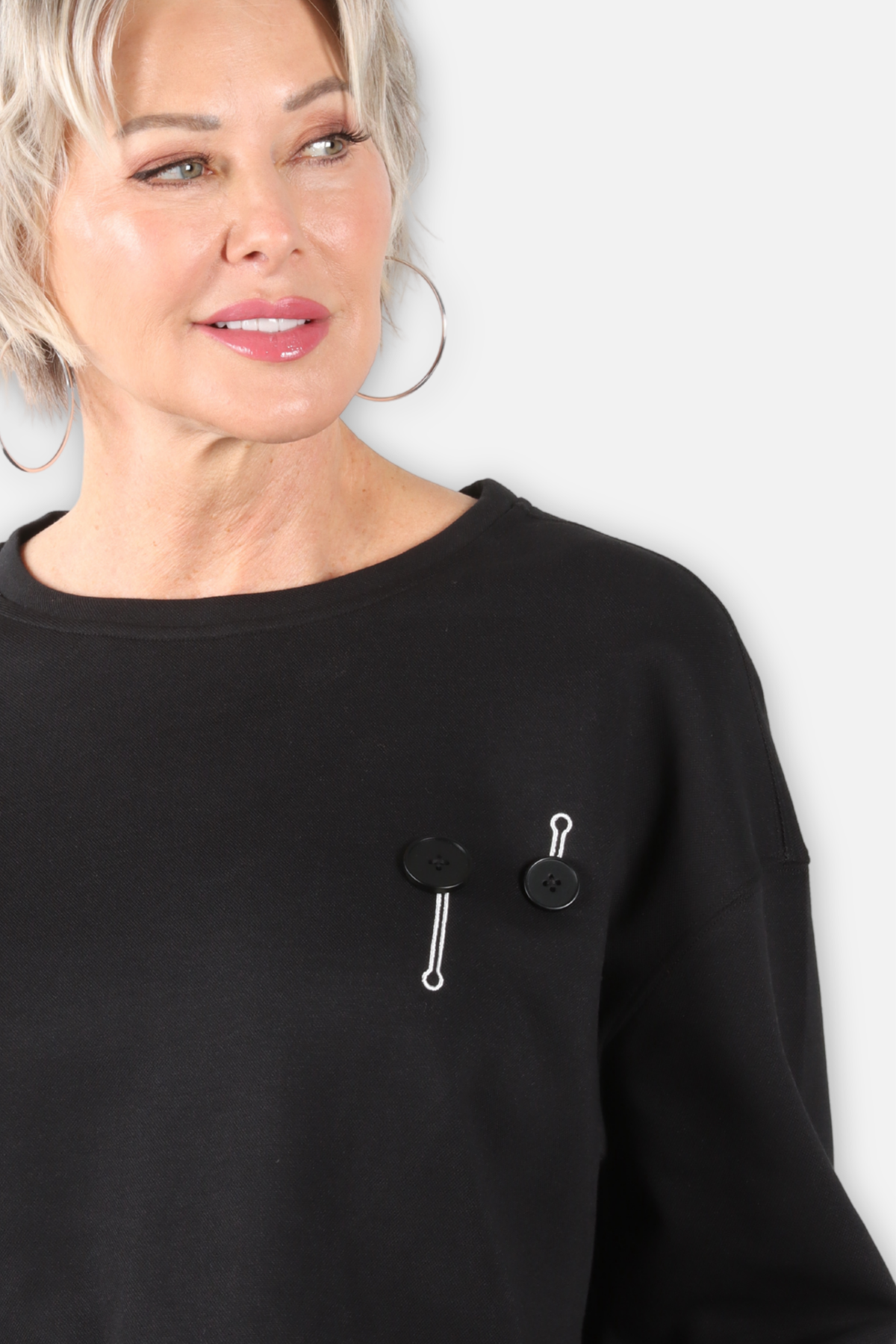 Duet Button Top - Black 