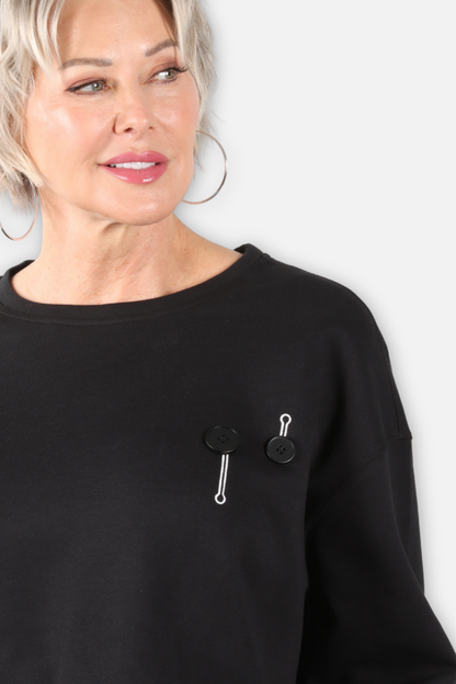Duet Button Top - Black 