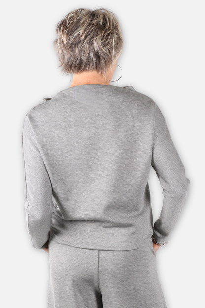 Solenne Draped Top - Silver