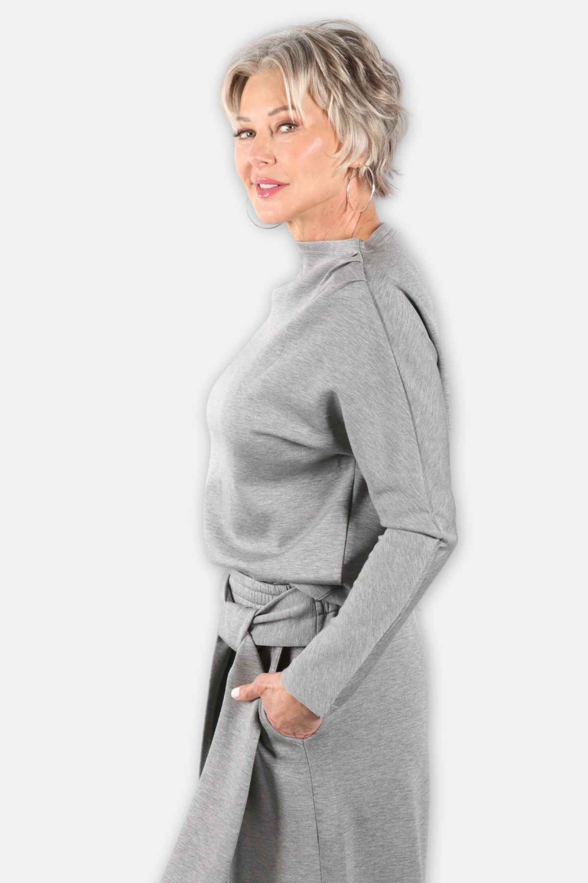 Solenne Draped Top - Silver