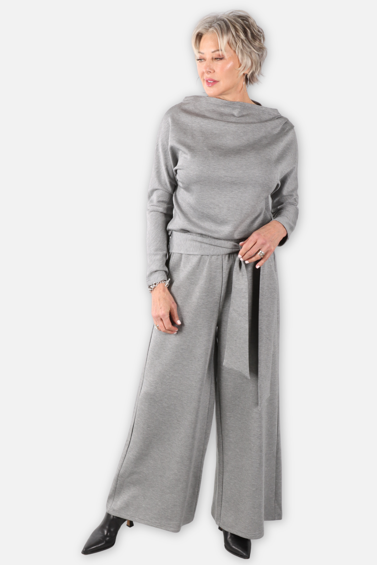 Solenne Draped Top - Silver