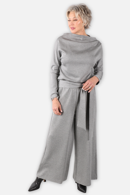 Solenne Draped Top - Silver