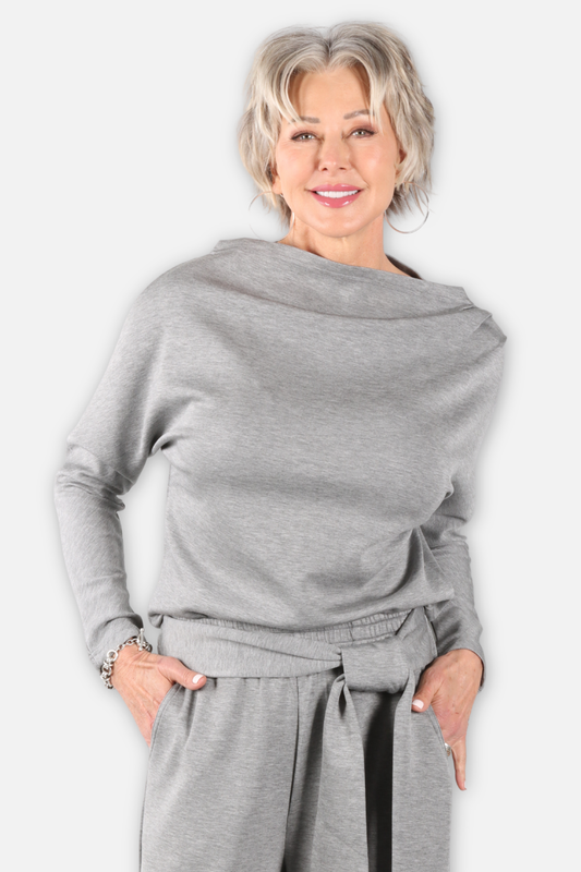 Solenne Draped Top - Silver