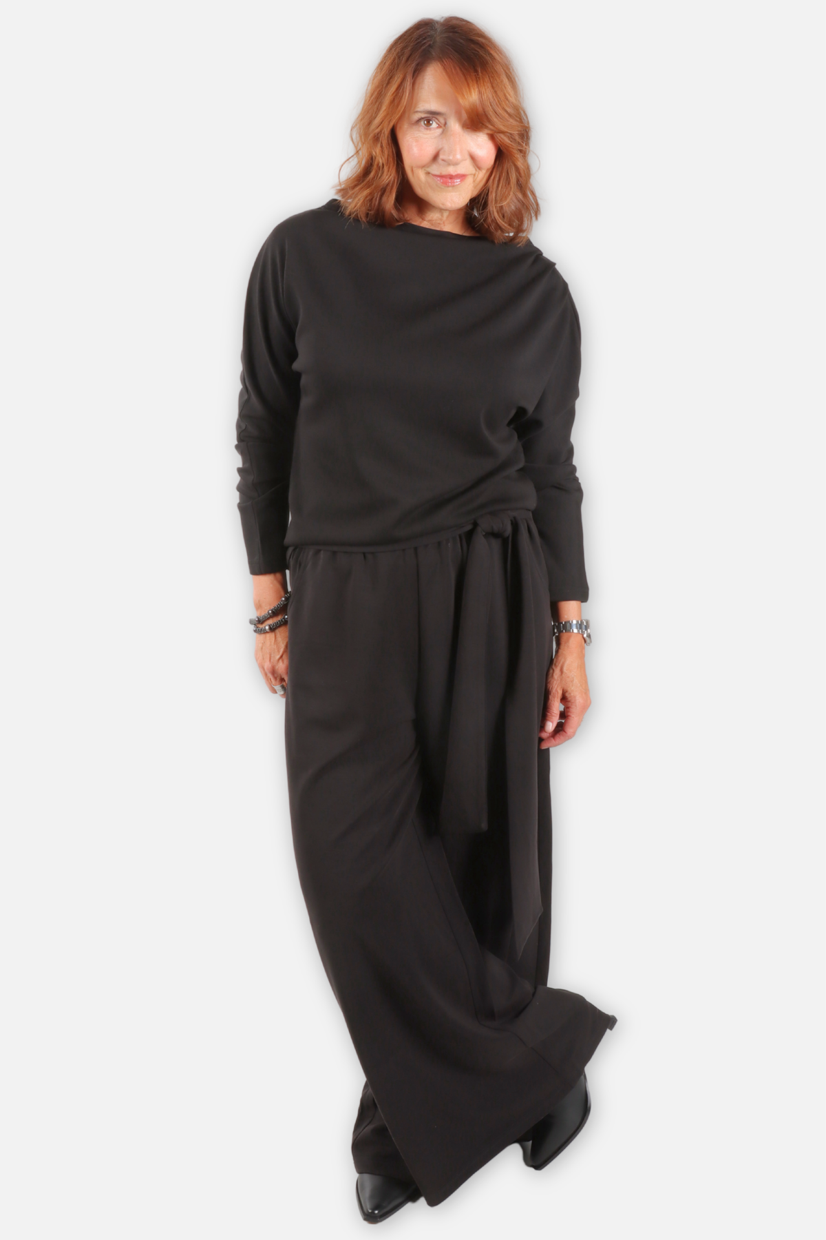 Solenne Draped Top - Black 