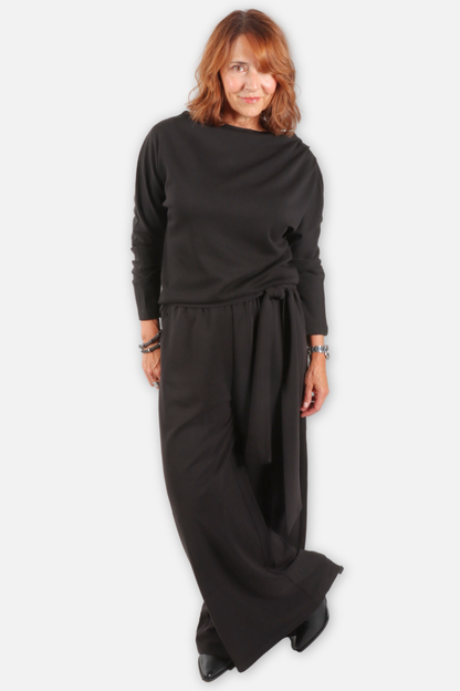 Solenne Draped Top - Black 