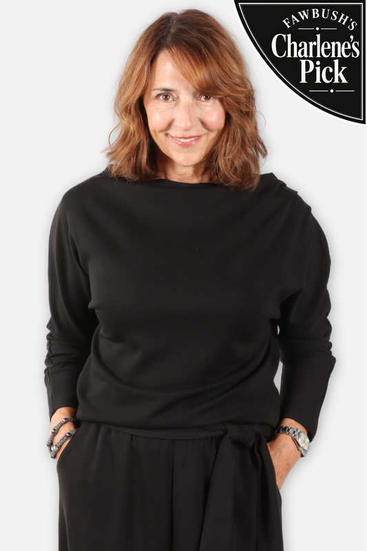 Solenne Draped Top - Black 