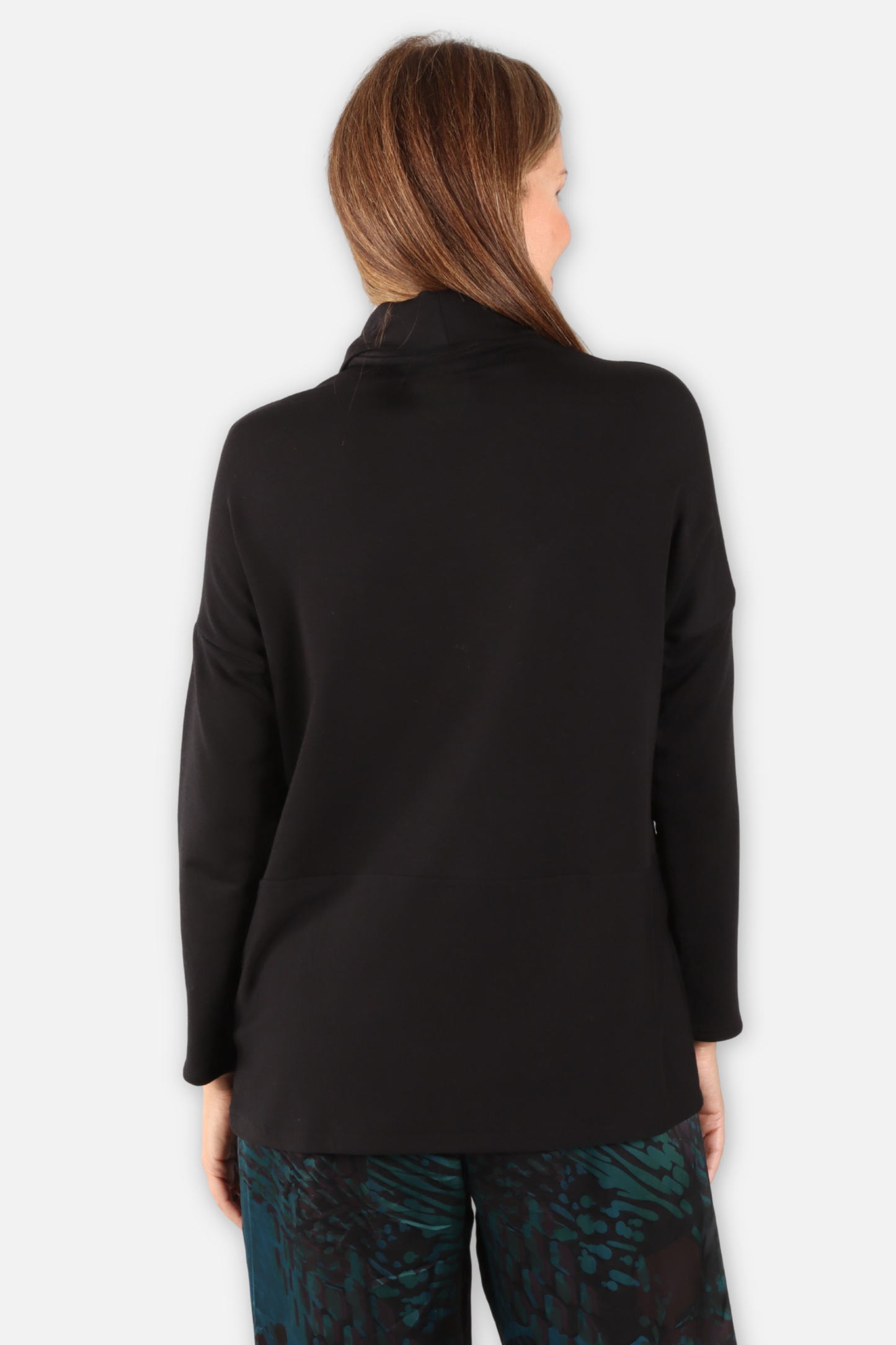 Cowl Pocket Pullover - Black