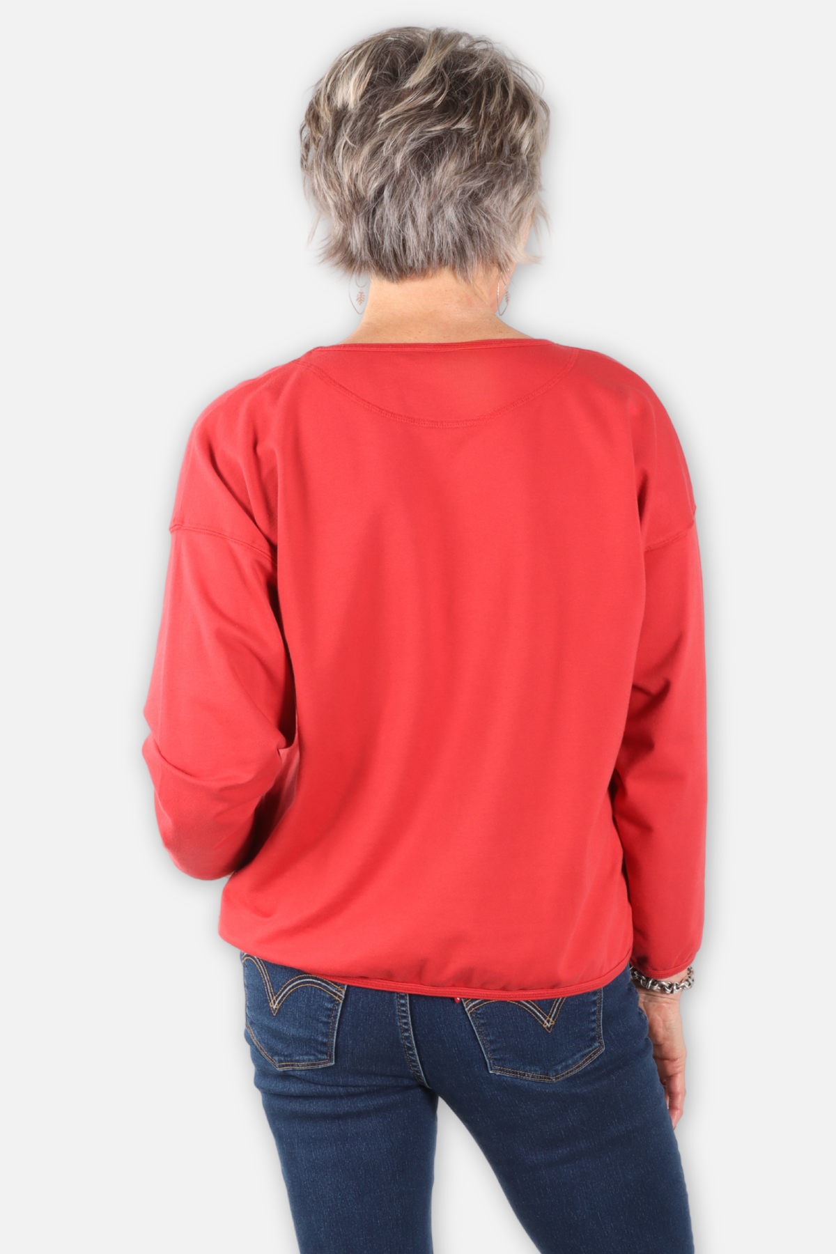 Stretch Terry Sweatshirt - Cherry