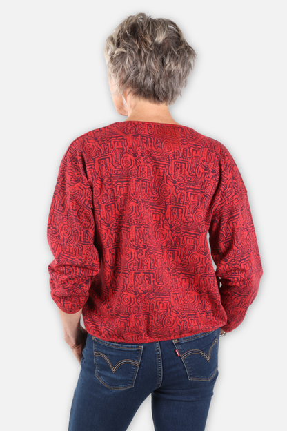 Stretch Terry Sweatshirt - Cherry Odyssey Print