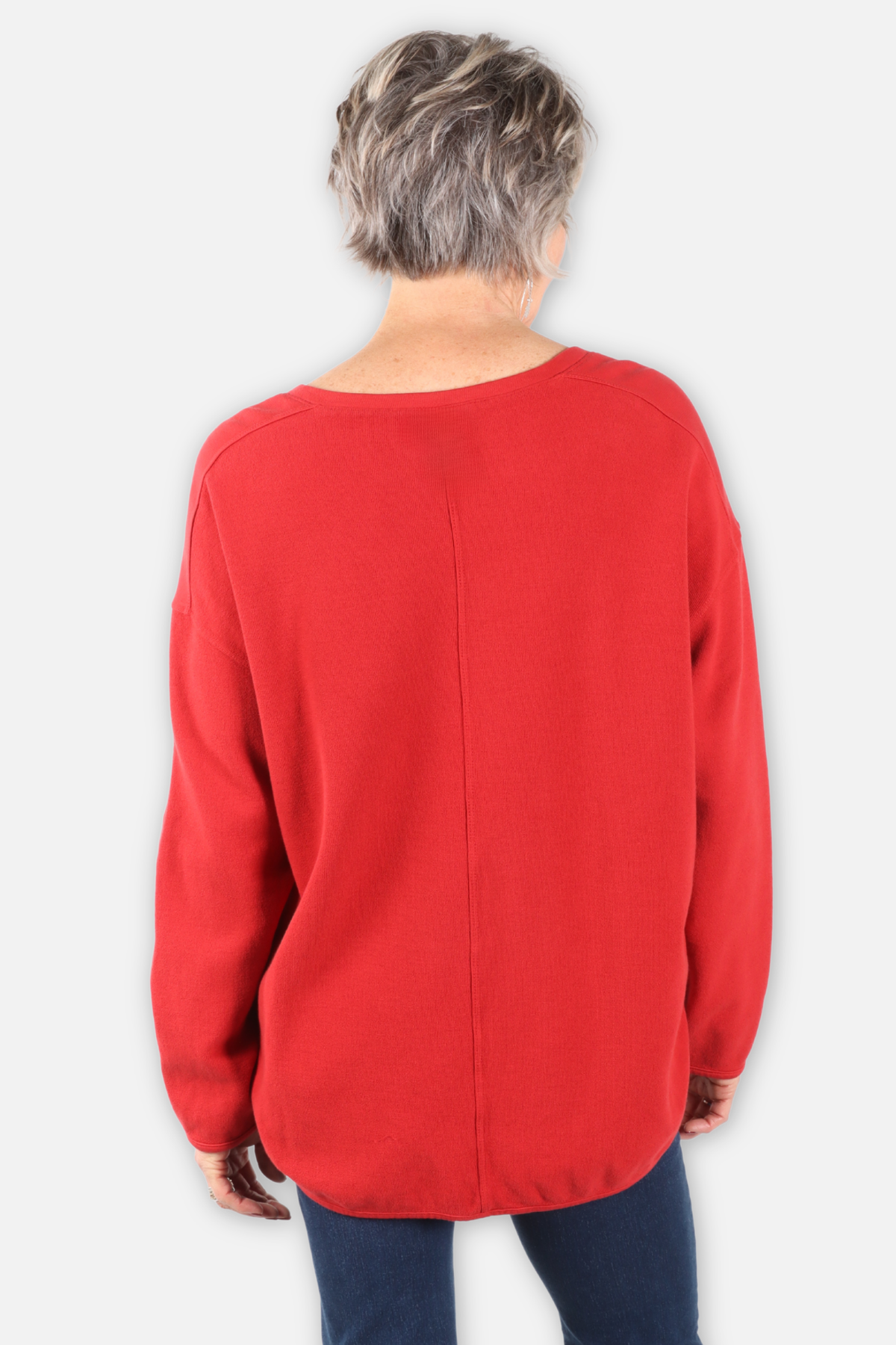 Drop Shoulder Top - Cherry