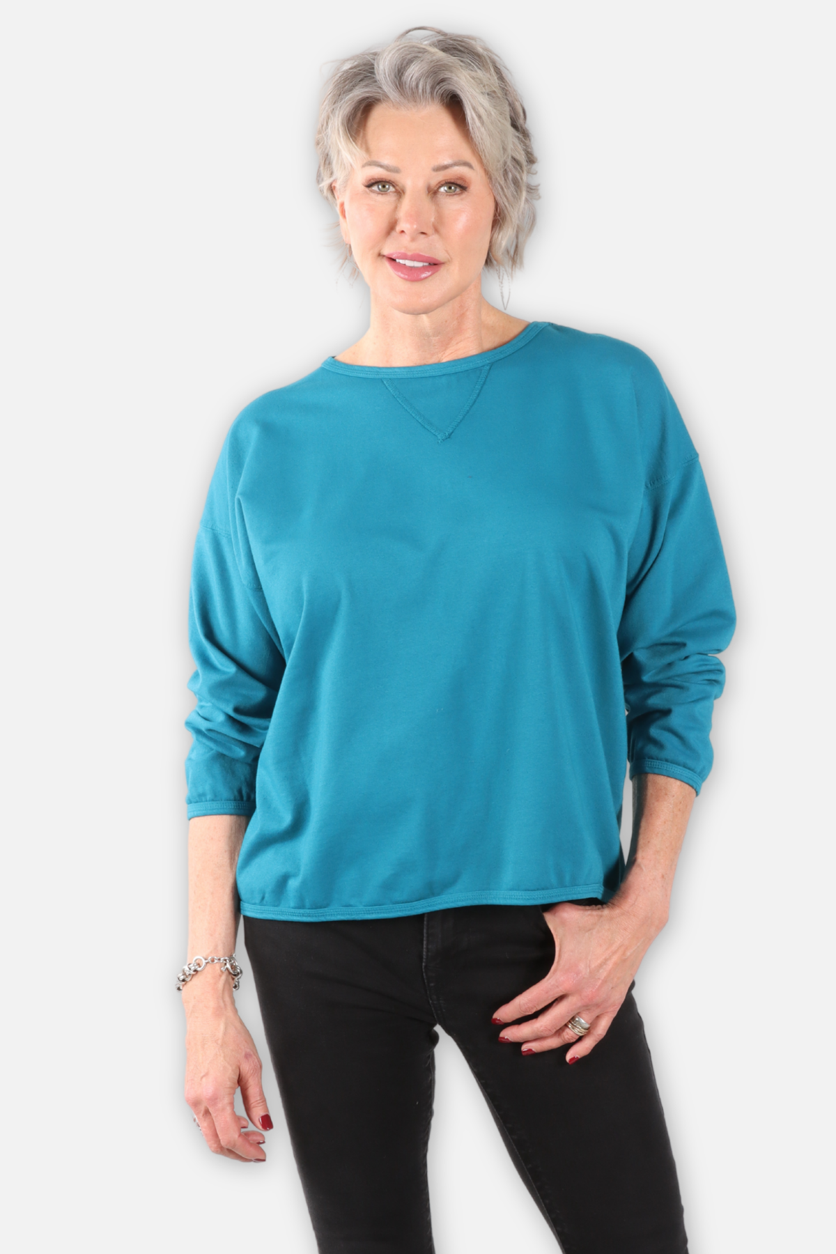 Stretch Terry Sweatshirt - Carribean