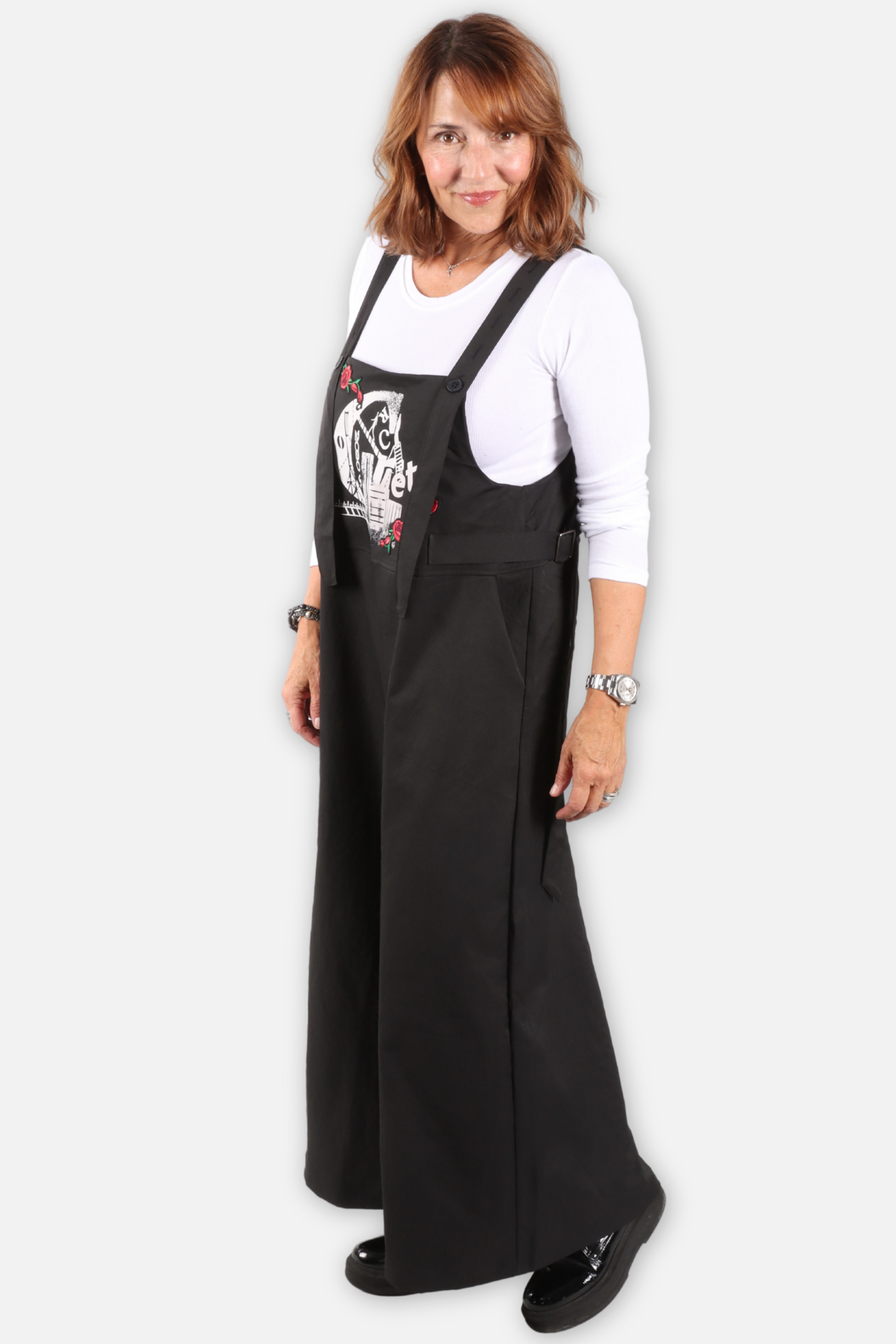 Moonwalk Wide Leg Overalls - Black