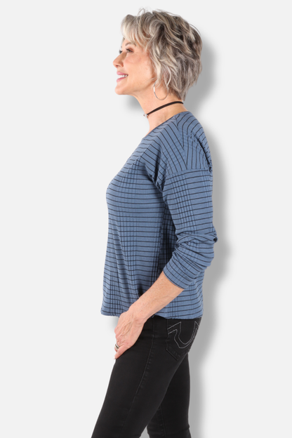 Drop Shoulder Long Sleeve Top - Seastone