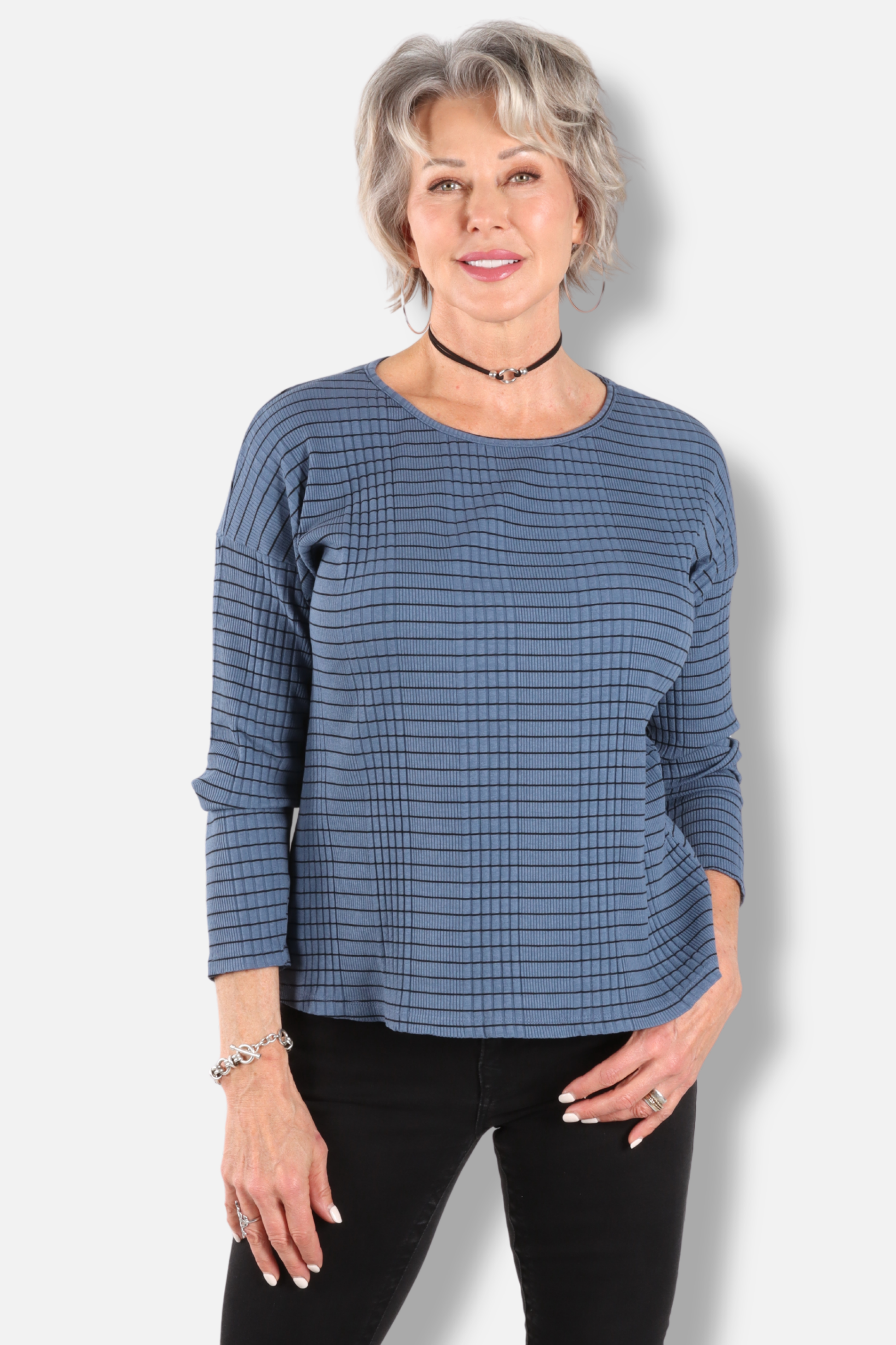 Drop Shoulder Long Sleeve Top - Seastone