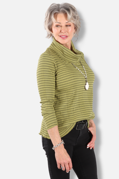 Cowl Neck Pocket Top Plus - Spud