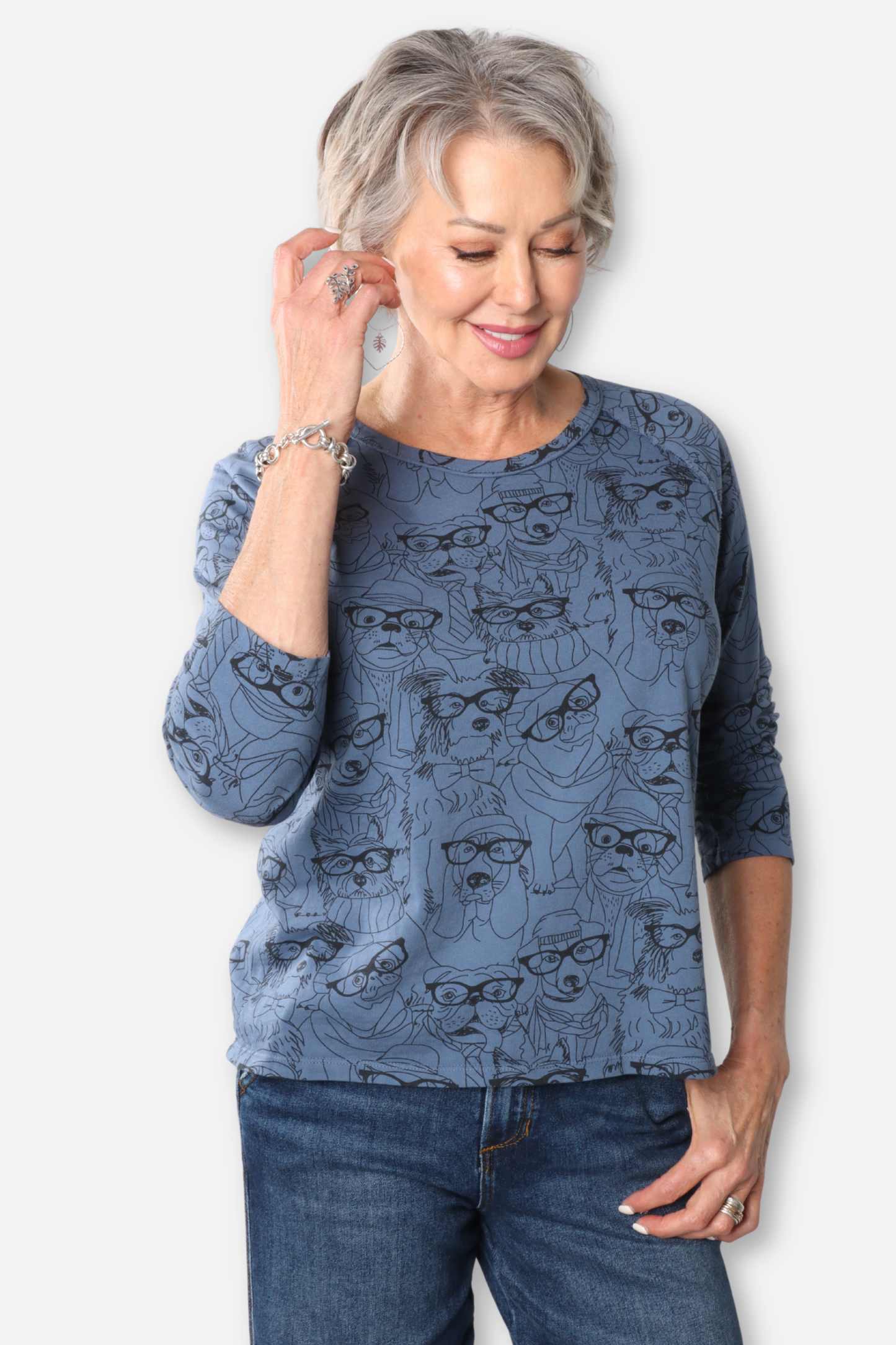Raglan Long Sleeve Top Plus - Seastone