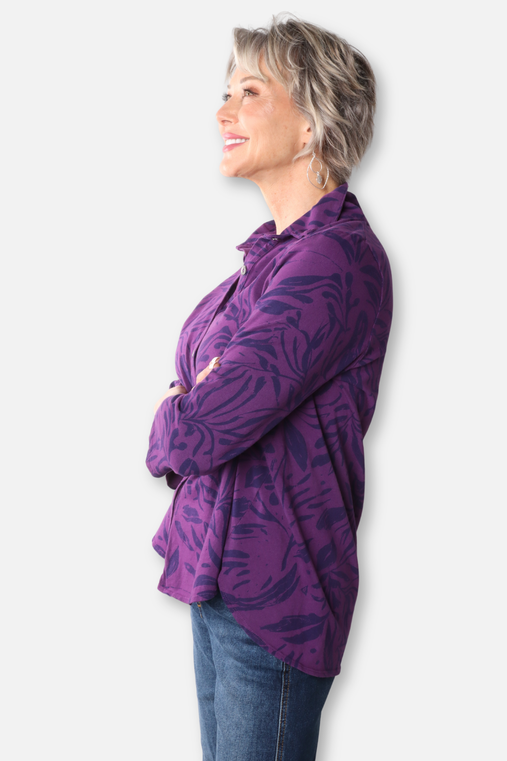 Button Down Shirt Plus - Grape