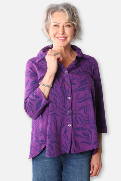 Button Down Shirt Plus - Grape