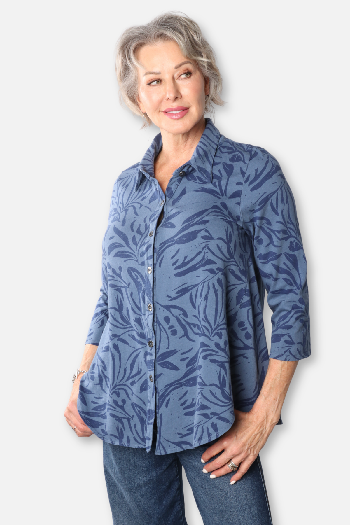 Button Down Shirt Plus - Seastone