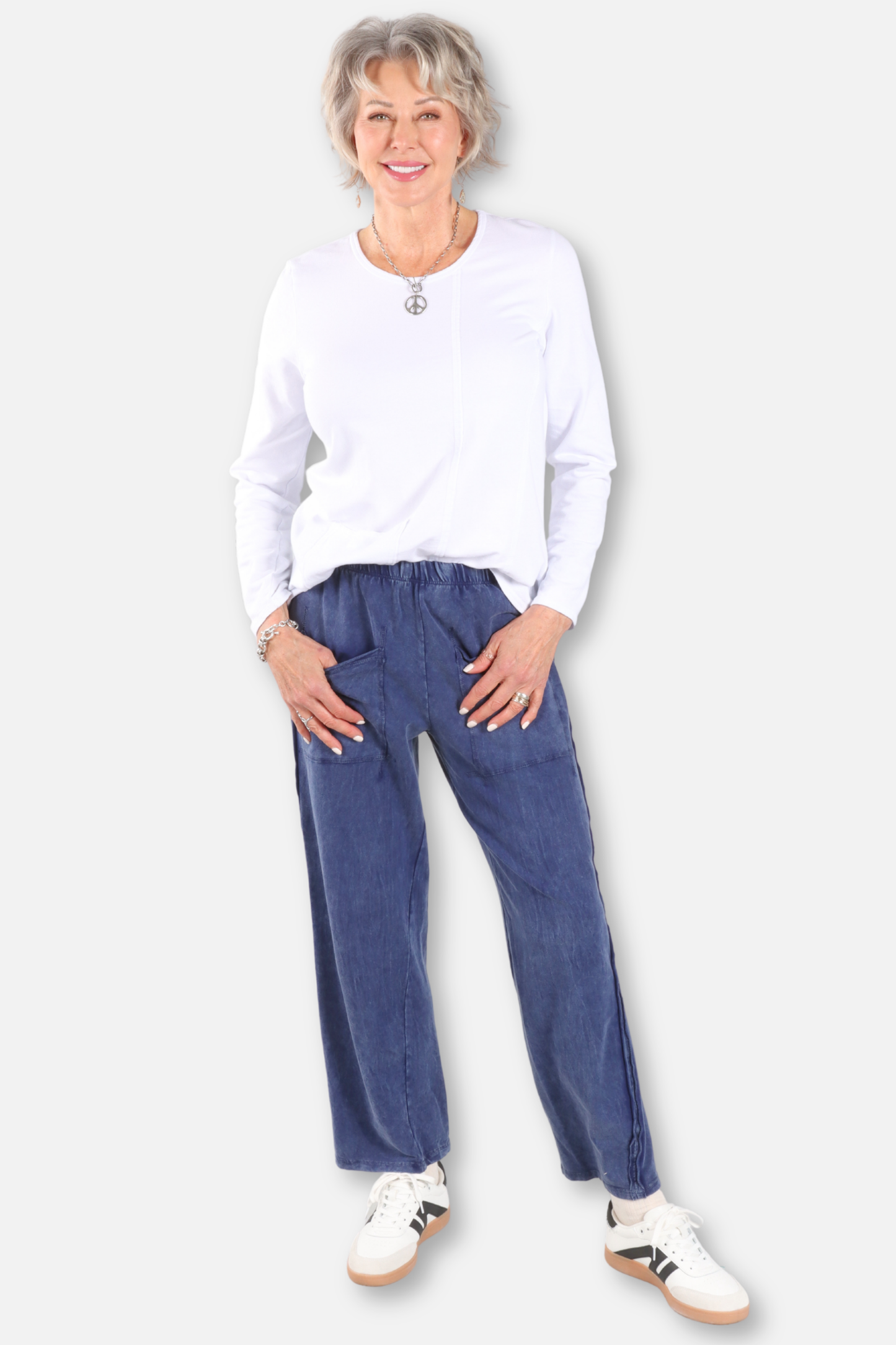 One Pocket Long Sleeve Top - White