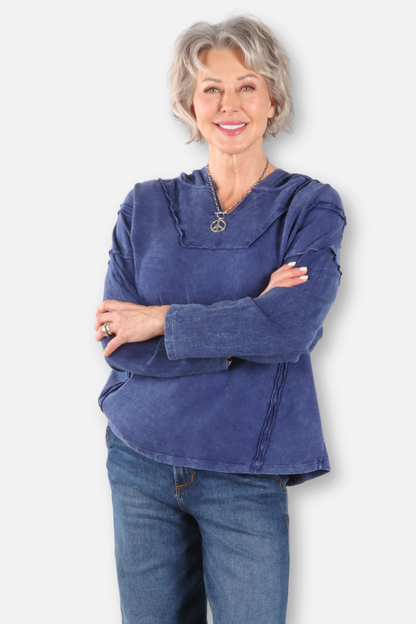 Relaxed Hoodie Plus - Mineral Washed Indigo