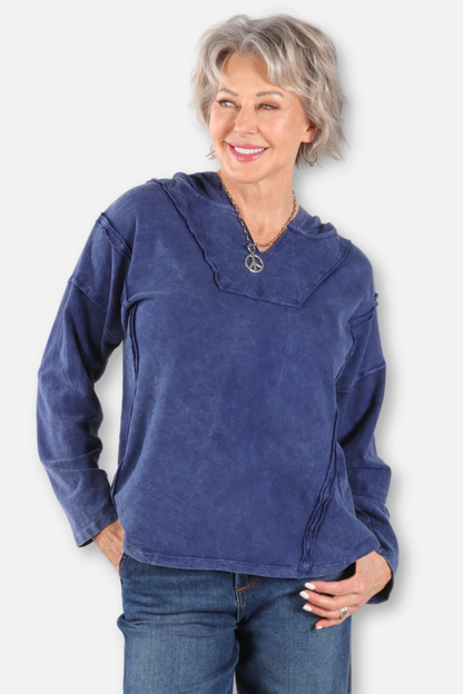 Relaxed Hoodie - Mineral Washed Indigo