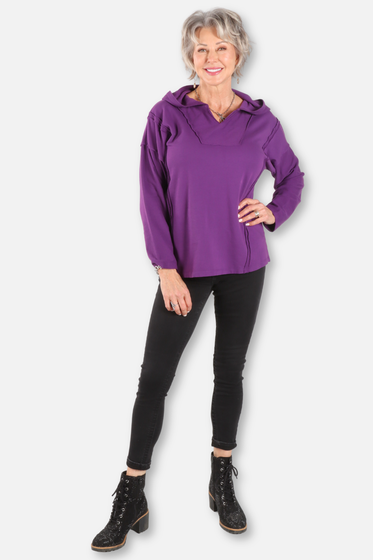 Relaxed Hoodie Plus - Grape