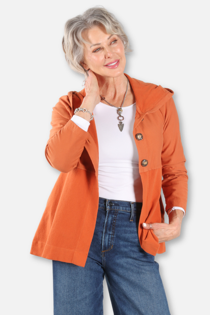 Hi Lo Hoodie Cardigan Plus - Cedar