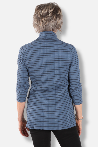 Cowl Neck Pocket Top Plus - Seastone