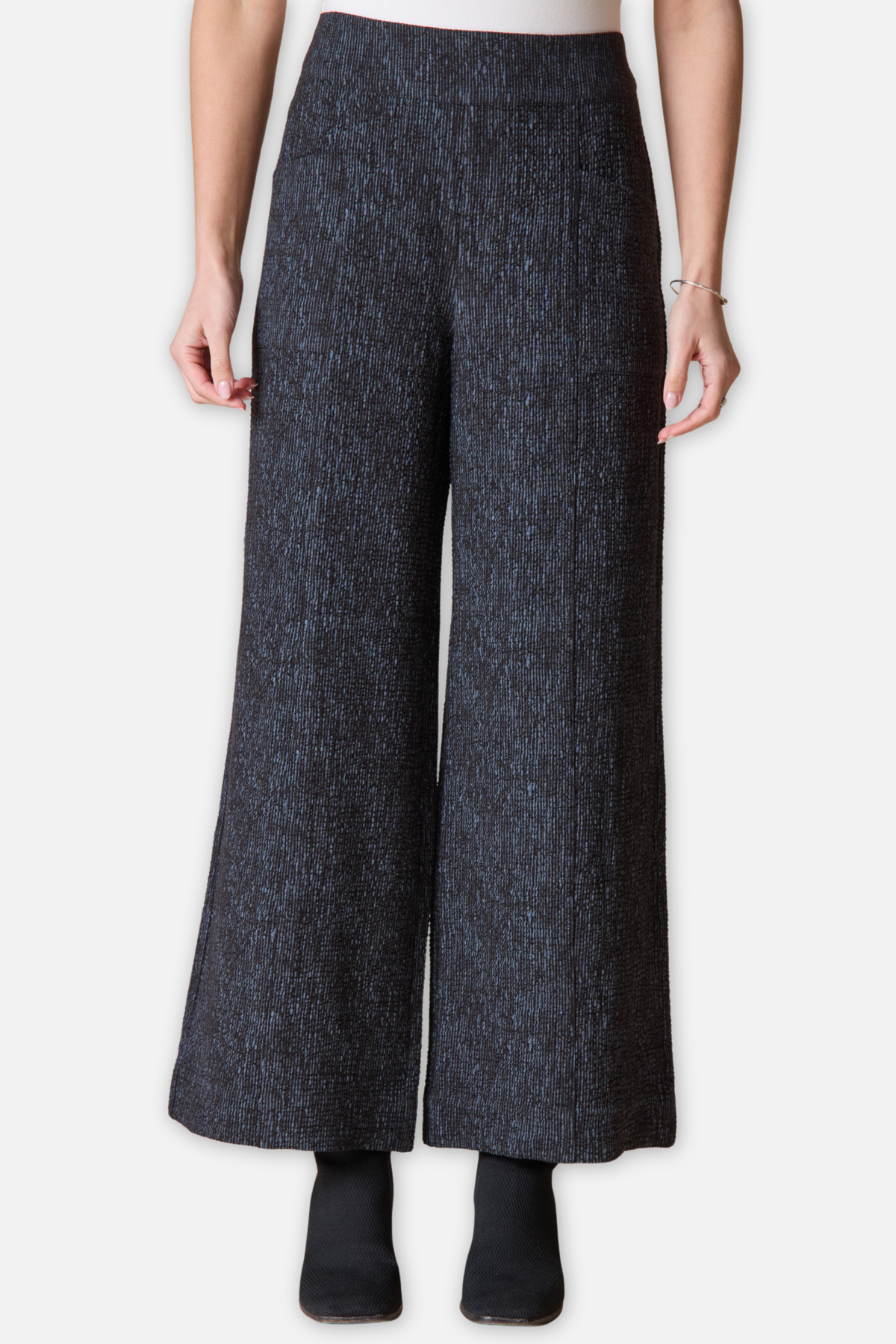 Aria Pant - Black Crinkle Crepe