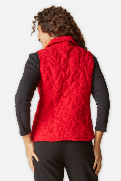 Cascade Quilt Shaped Vest - Cherry