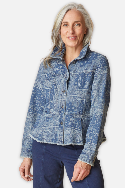 Peplum Jacket - Indigo