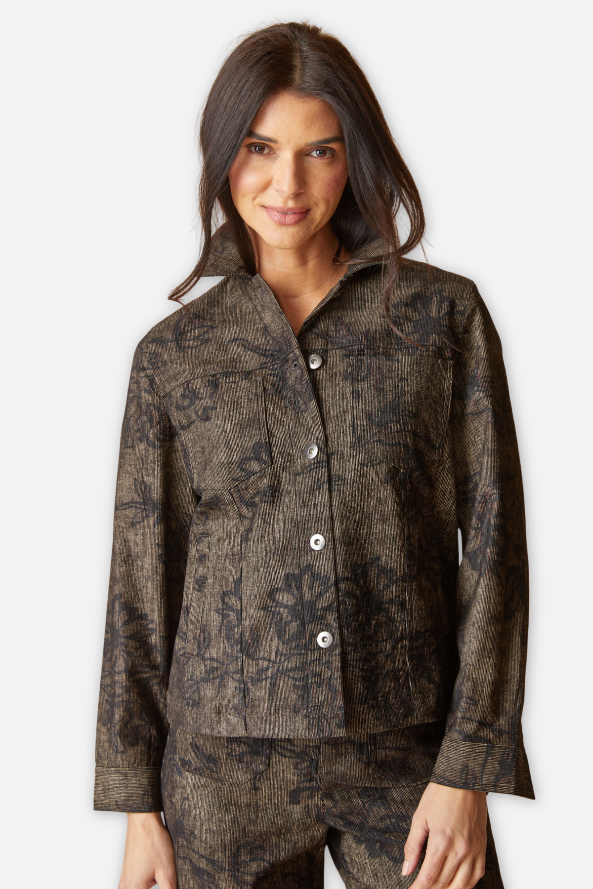 Luxe Cord Boyfriend Jacket - Umber