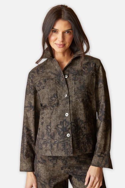 Luxe Cord Boyfriend Jacket - Umber