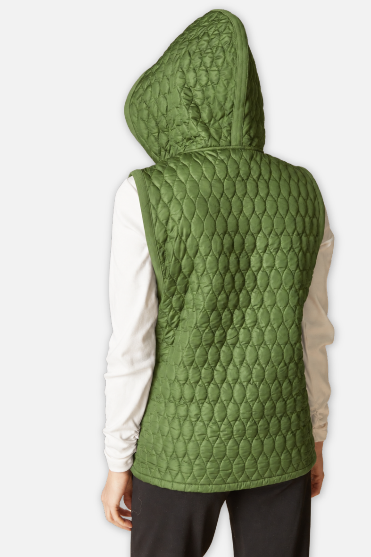 Hooded Zip Vest - Fern