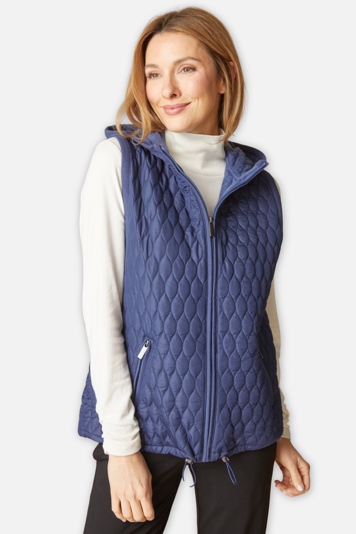 Hooded Zip Vest - Navy
