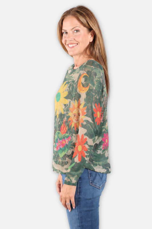 Sun & Soul Sweater - Camo Floral