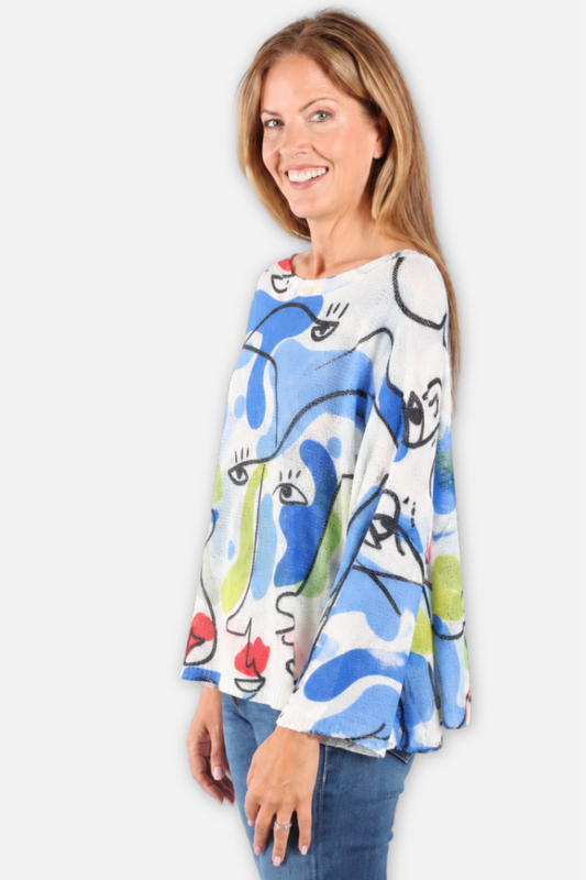 Modern Muse Sweater - Blue Picasso