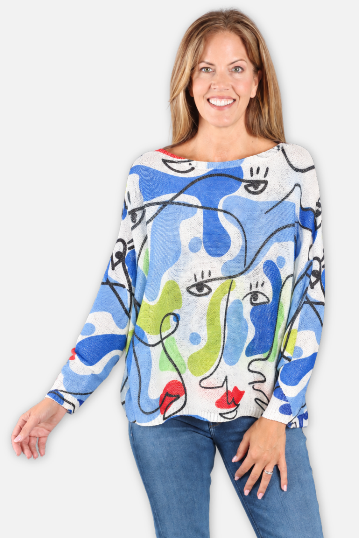 Modern Muse Sweater - Blue Picasso