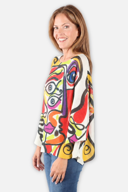 Picasso Pop Sweater - White
