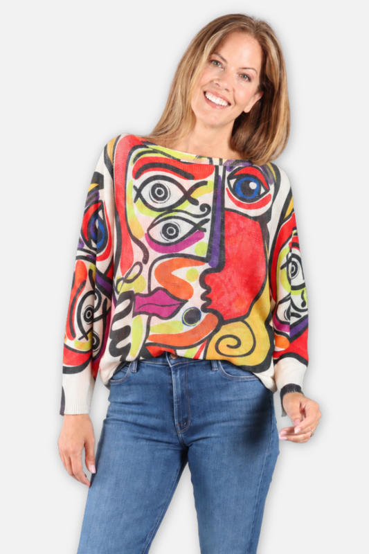 Picasso Pop Sweater - White