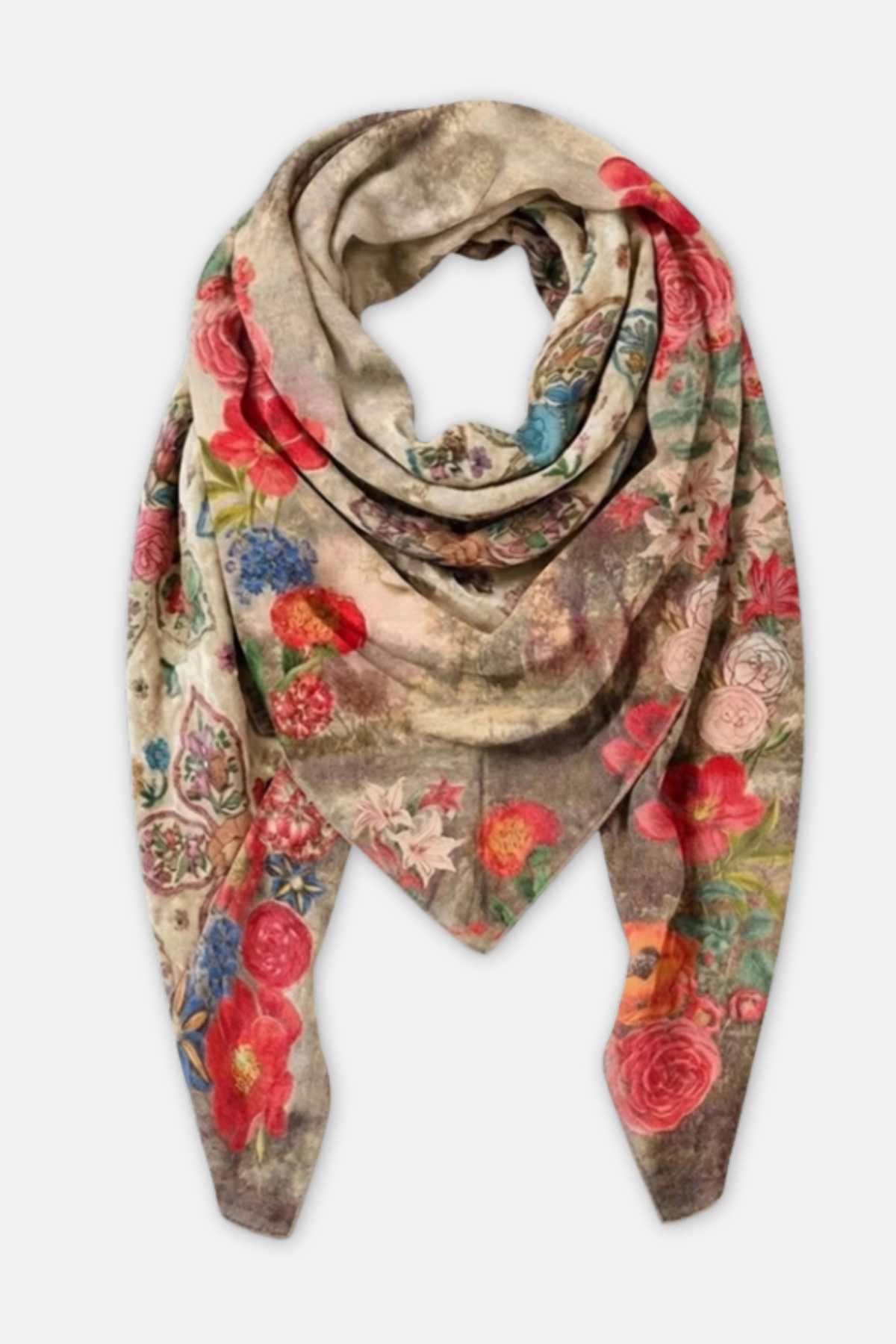 Deckle Scarf - Beige Bloom