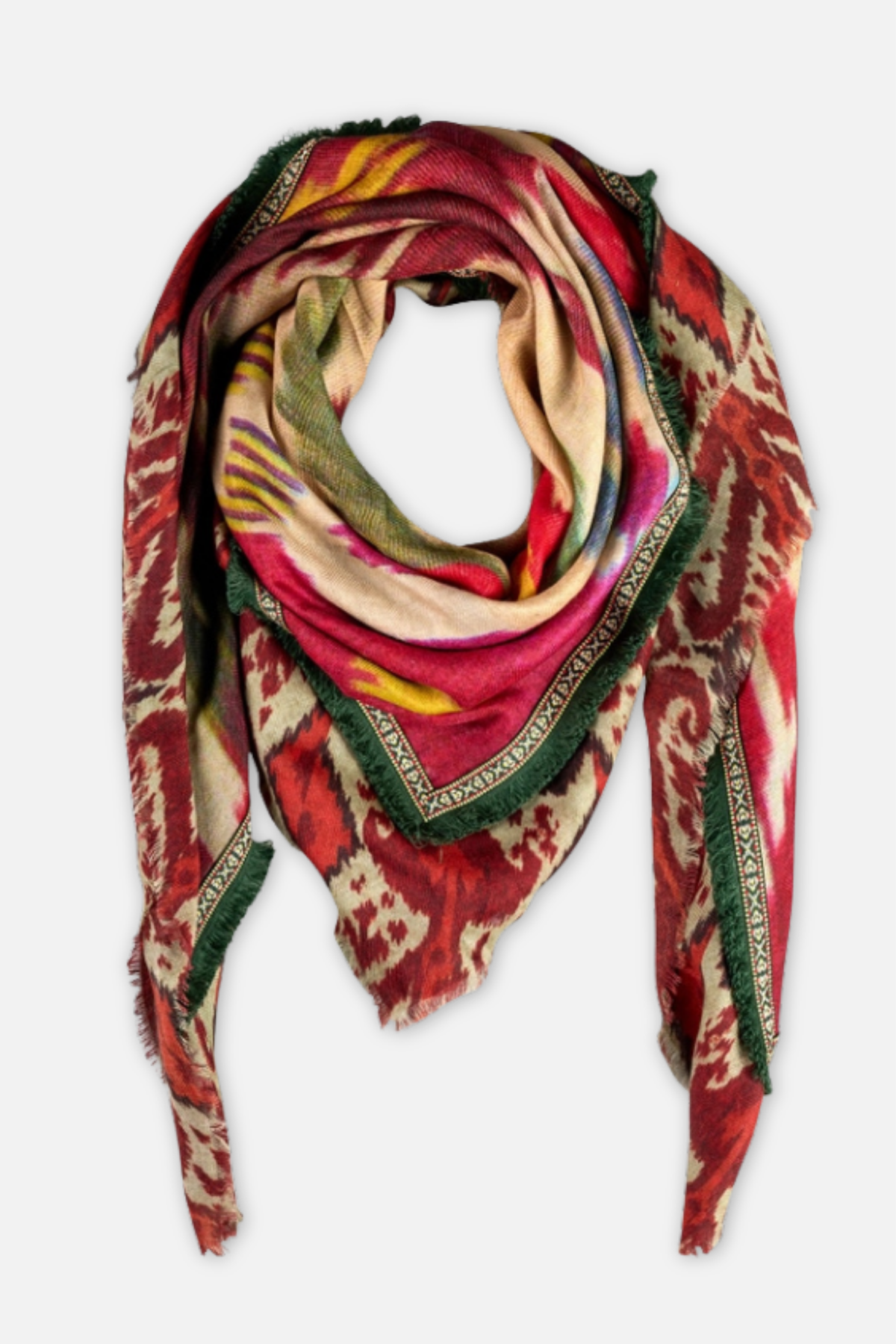 Sheaf Scarf - Maroon Ikat