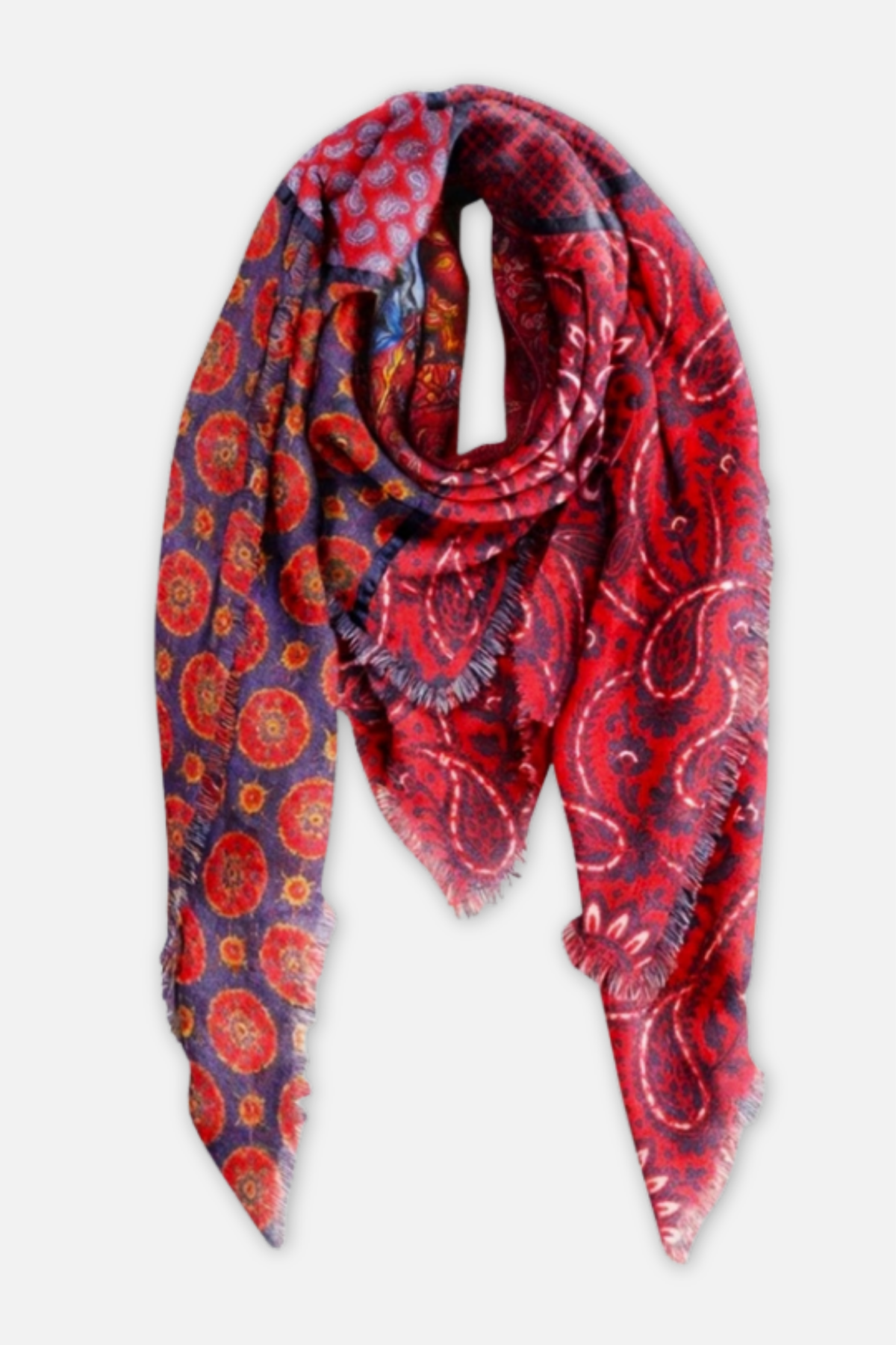 Fairground Paisley Scarf - Crimson