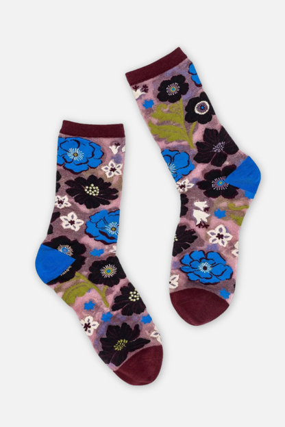 Sheer Sock - Electric Dusk Floral
