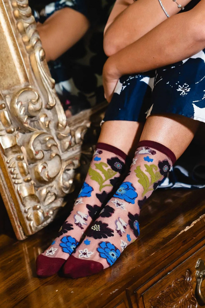 Sheer Sock - Electric Dusk Floral