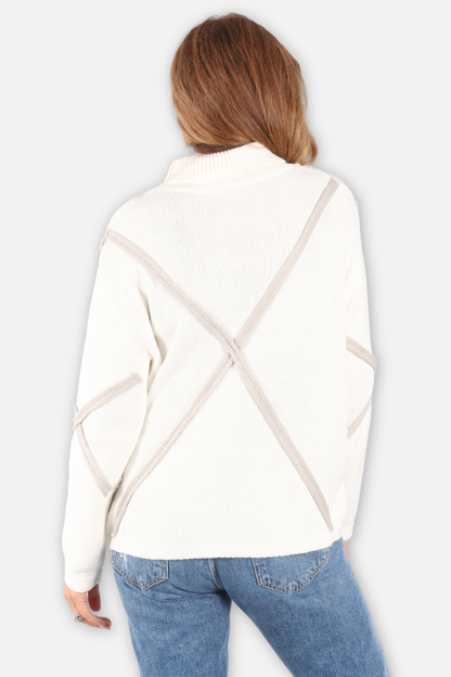 Looped Line Turtleneck - Off White