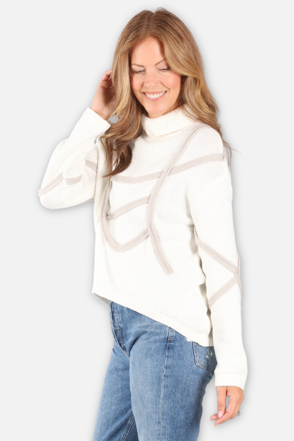Looped Line Turtleneck - Off White